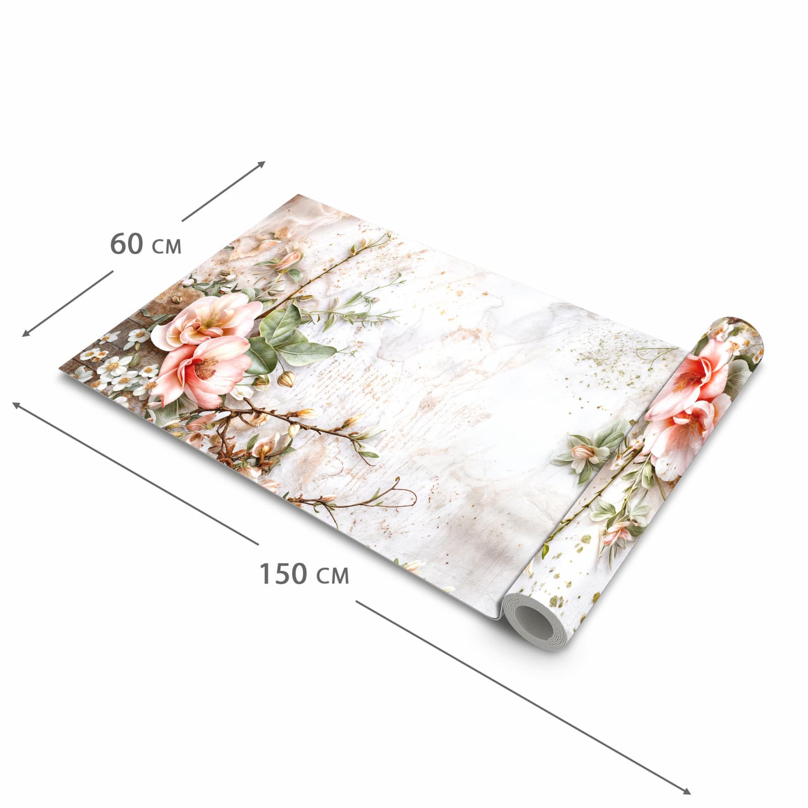 Flacher Küchenläufer nach Maß mit Motiv Warme Blumenarrangement in der Größe 90x180 cm