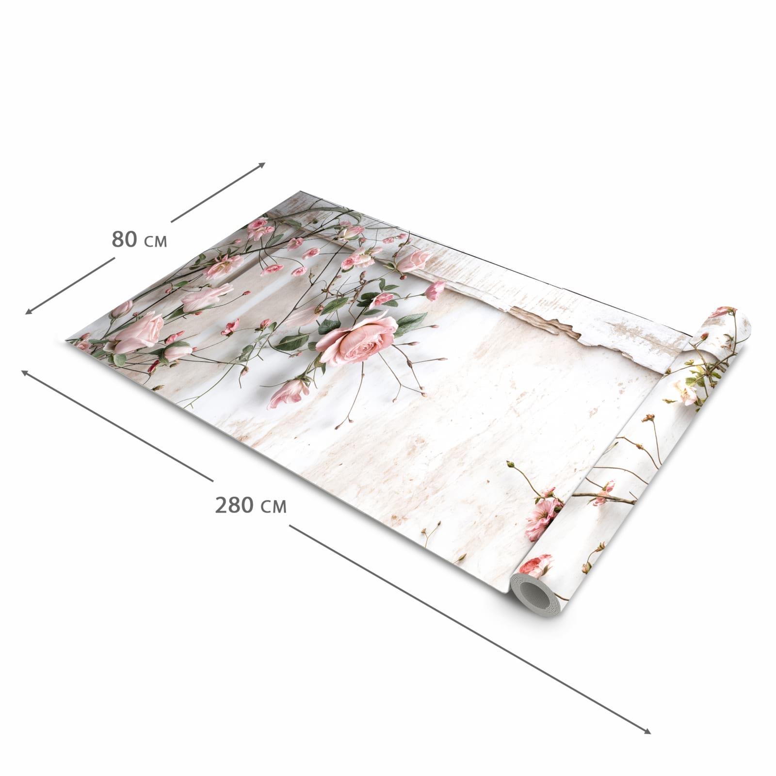 Farbbeständiger Küchenläufer mit Motiv Rosenblüten Eleganz in der Grösse 60x180 cm