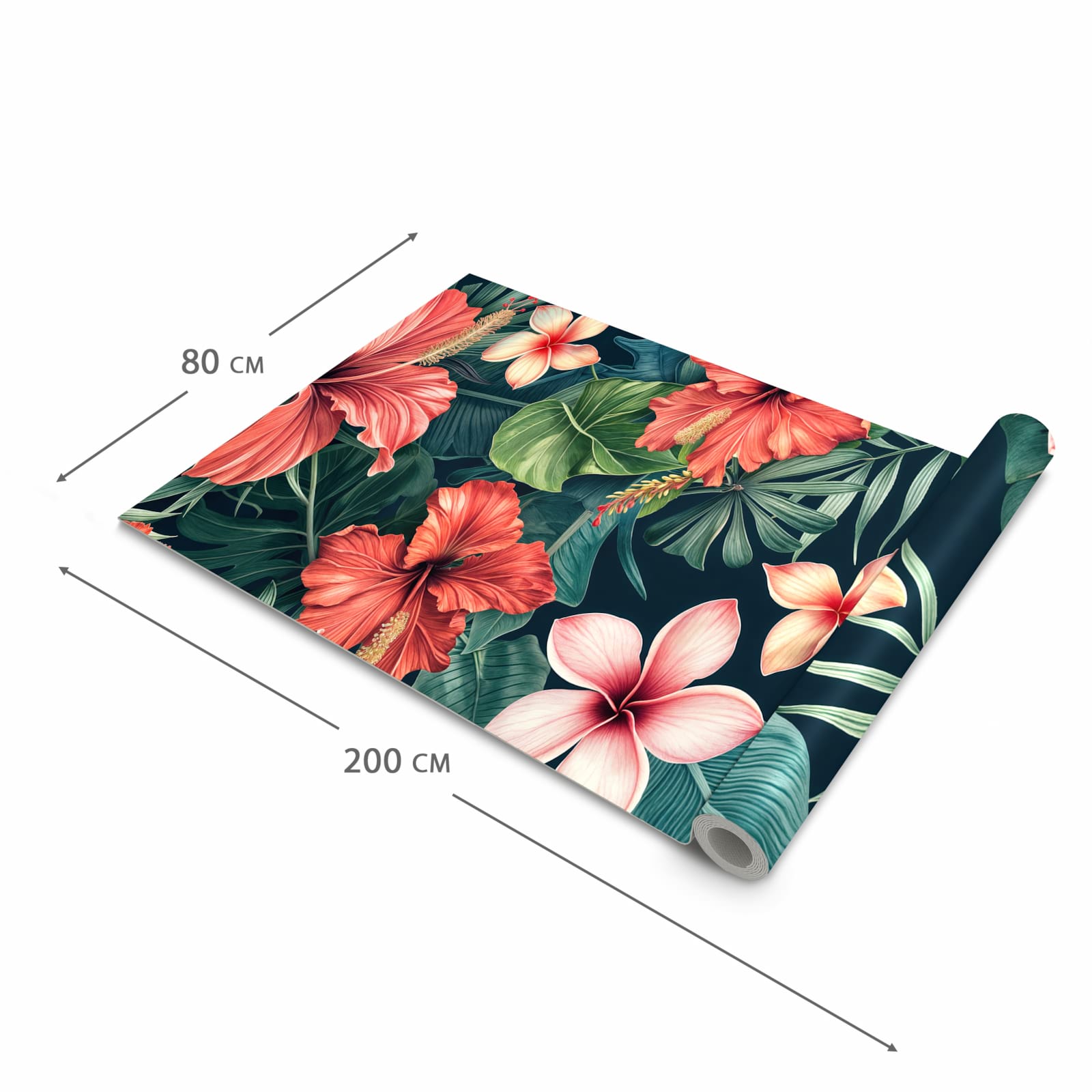 UV-beständiger Küchenläufer mit Motiv Tropenblumen in der Grösse 90x180 cm