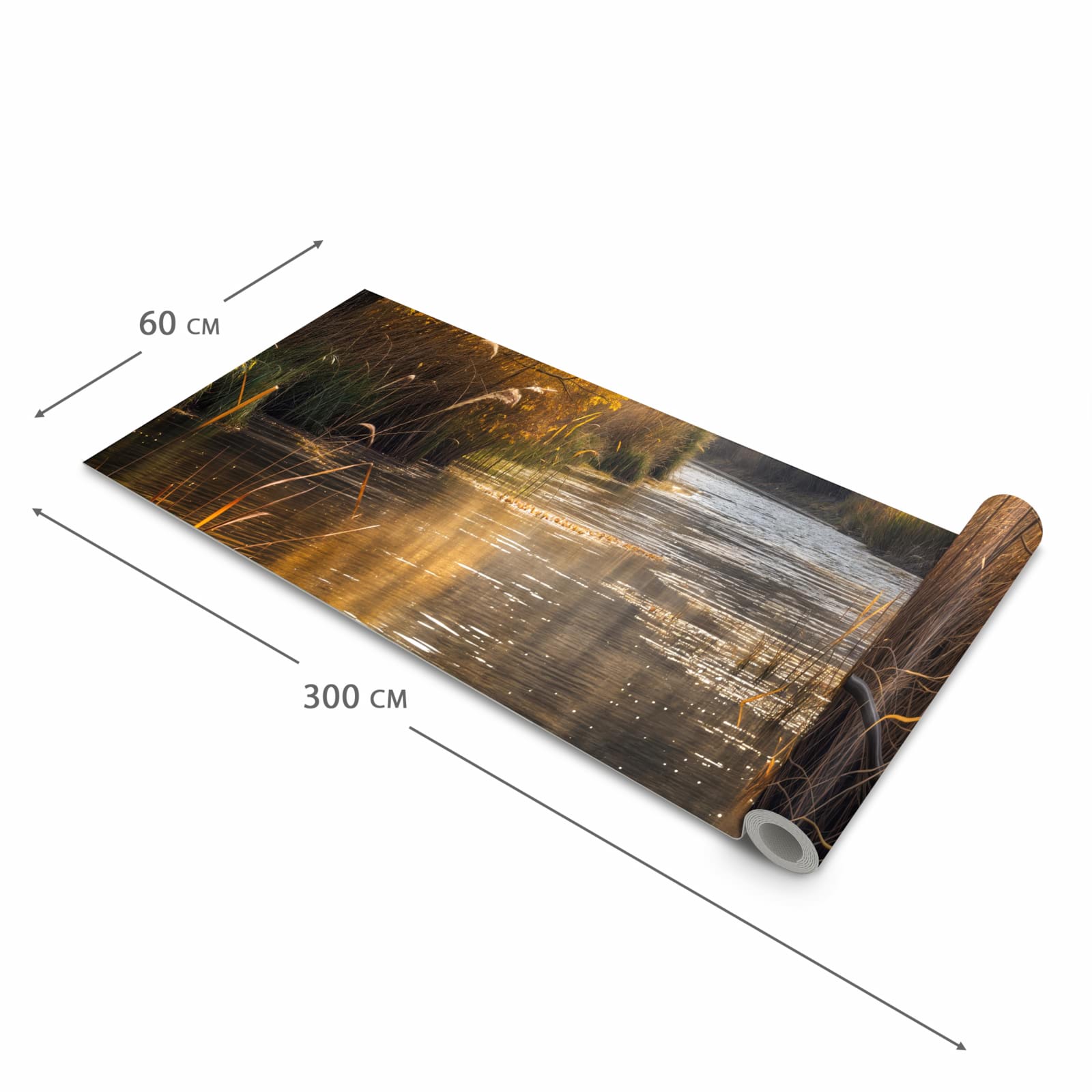 UV-beständiger Küchenläufer mit Motiv Herbstliches Ufer in der Grösse 80x300 cm