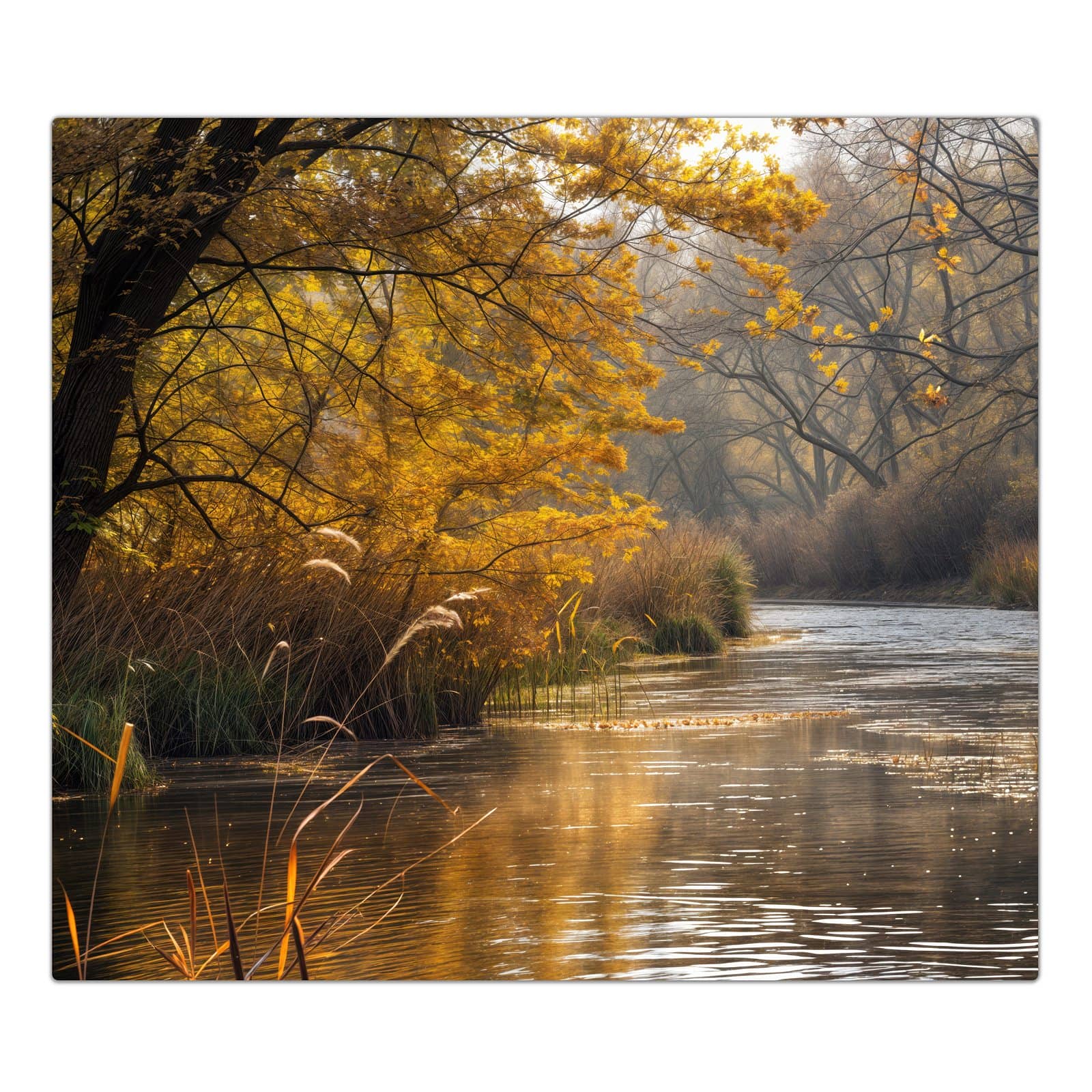 1-teilige Abdeckung für Herdplatten mit Herbstliches Ufer-Motiv in der Frontansicht #grösse_1-Teilig (60x52cm)