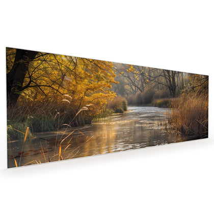 Küchenrückwand mit dem Motiv Schilf am Herbstfluss