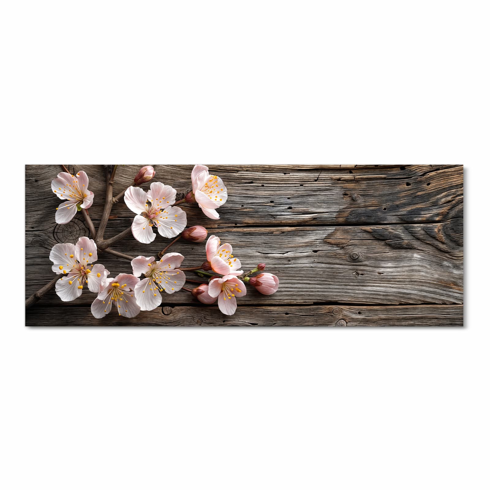 UV-beständiger Küchenteppich mit Motiv Holz von Kirschblüten in Frontansicht