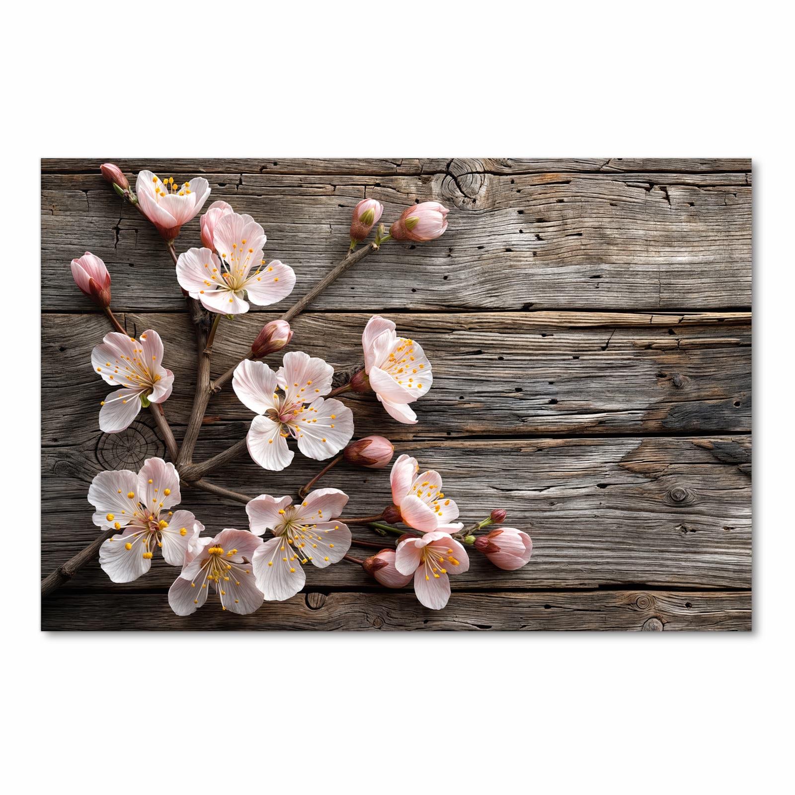 Sicherer Bodenläufer mit Motiv Holz von Kirschblüten in Frontansicht für sichere Aufbewahrung