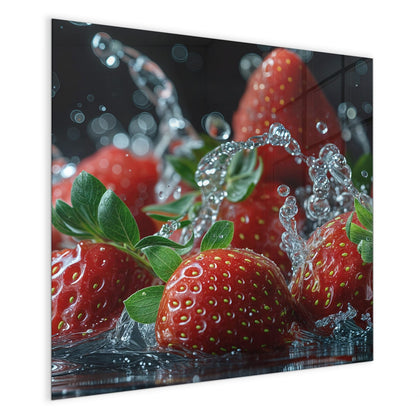 Magnettafel mit dem Motiv Erdbeeren mit Tropfen
