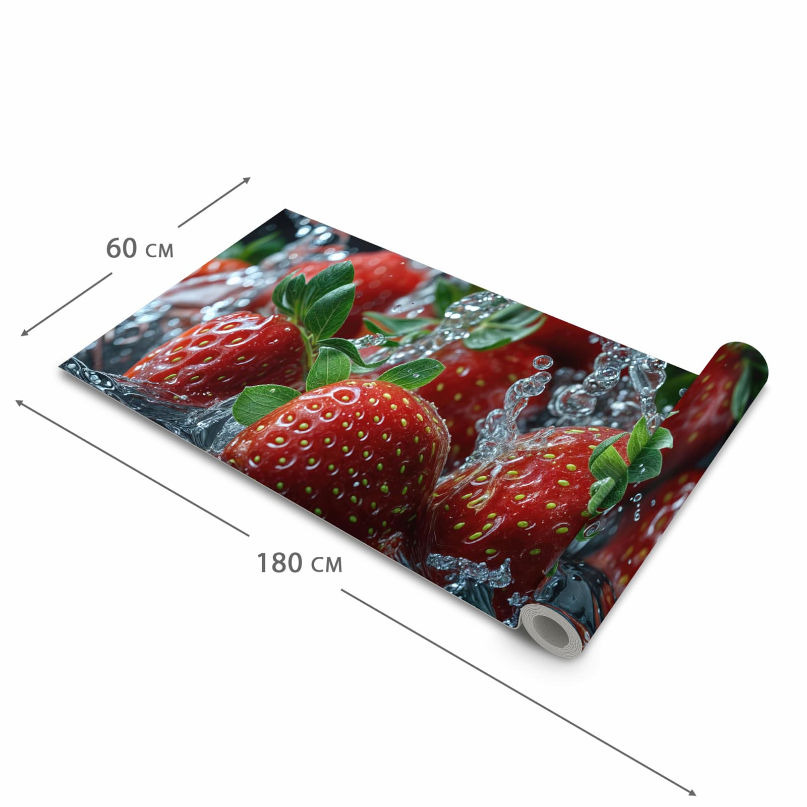 Abriebfester Küchenteppich mit Motiv Erdbeeren von Frische in der Grösse 80x280 cm