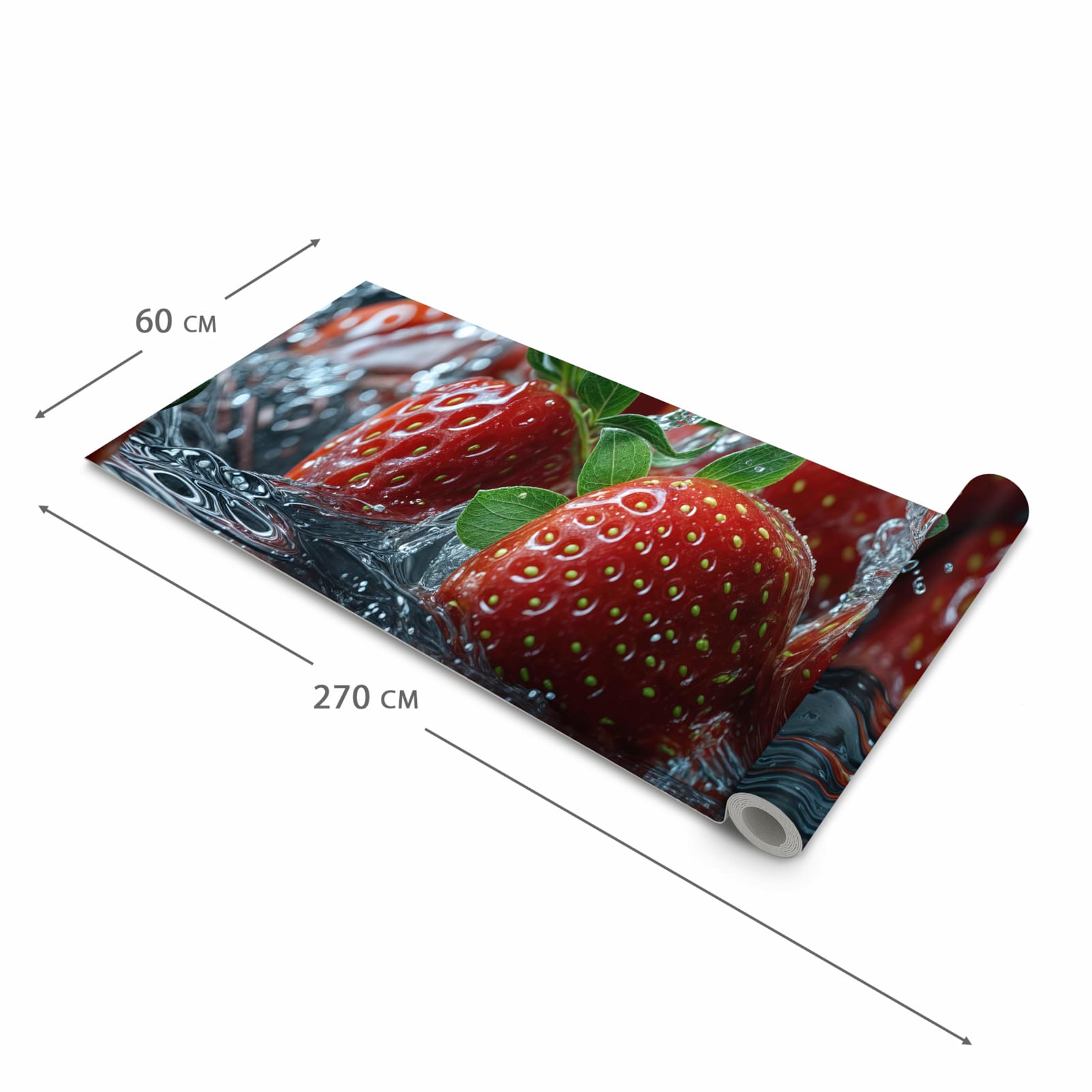 Komfortabler Küchenläufer mit Motiv Erdbeeren von Frische in der Grösse 80x280 cm