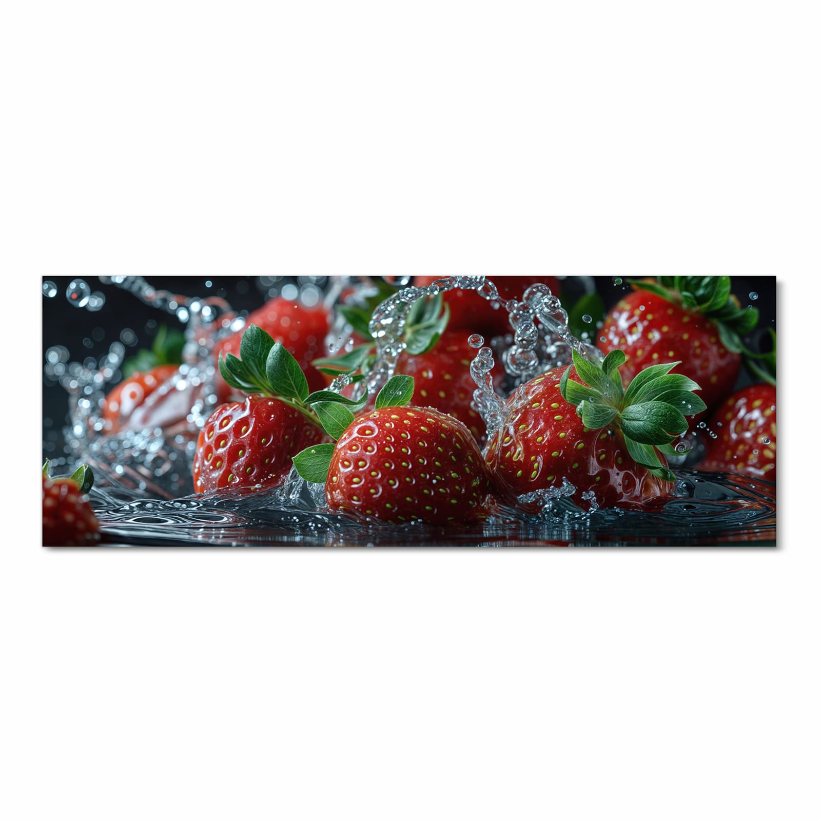 Rutschfester Läufer mit Motiv Erdbeeren von Frische in Frontansicht für sicheren Stand