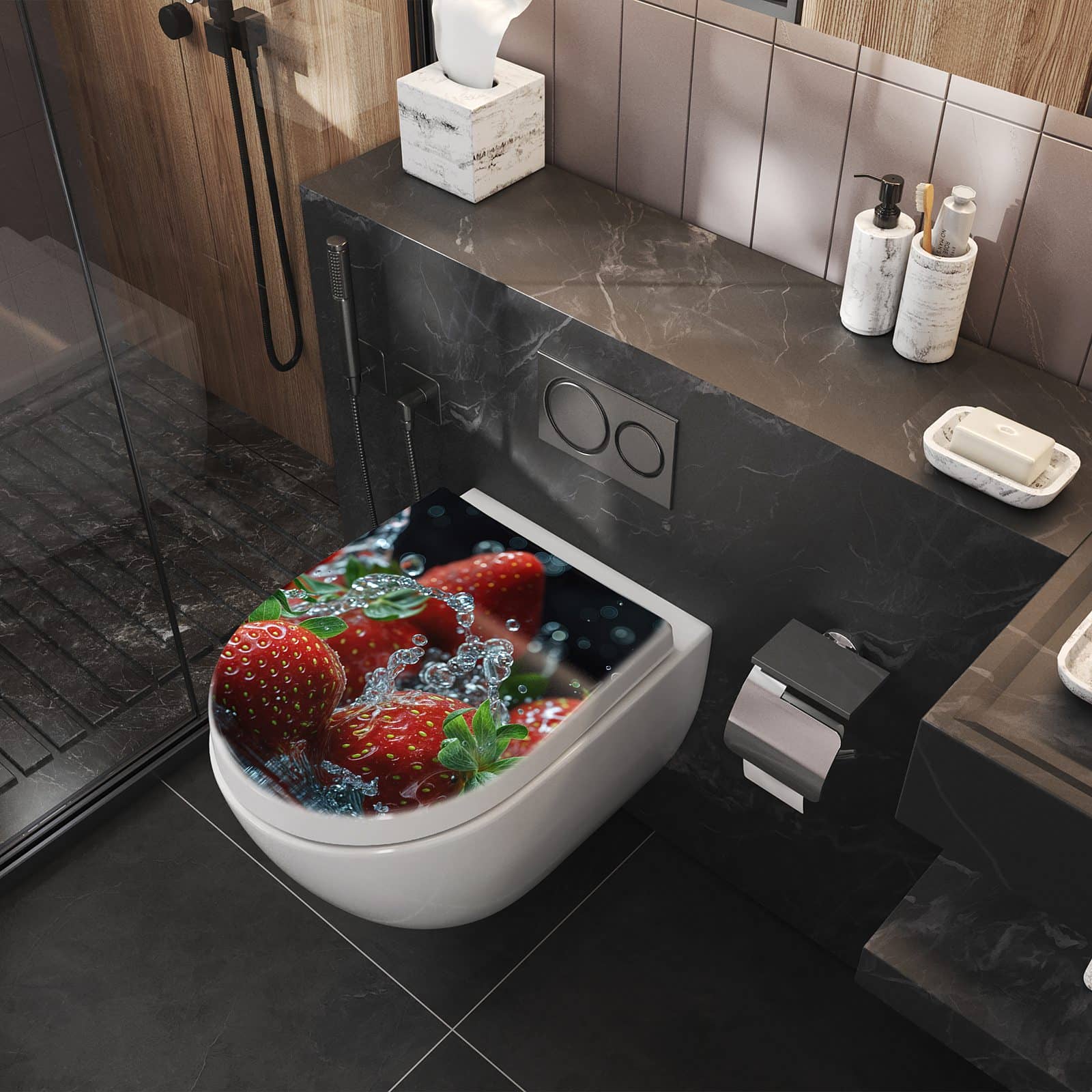 WC-Sitz mit Absenkautomatik Erdbeeren von Frische