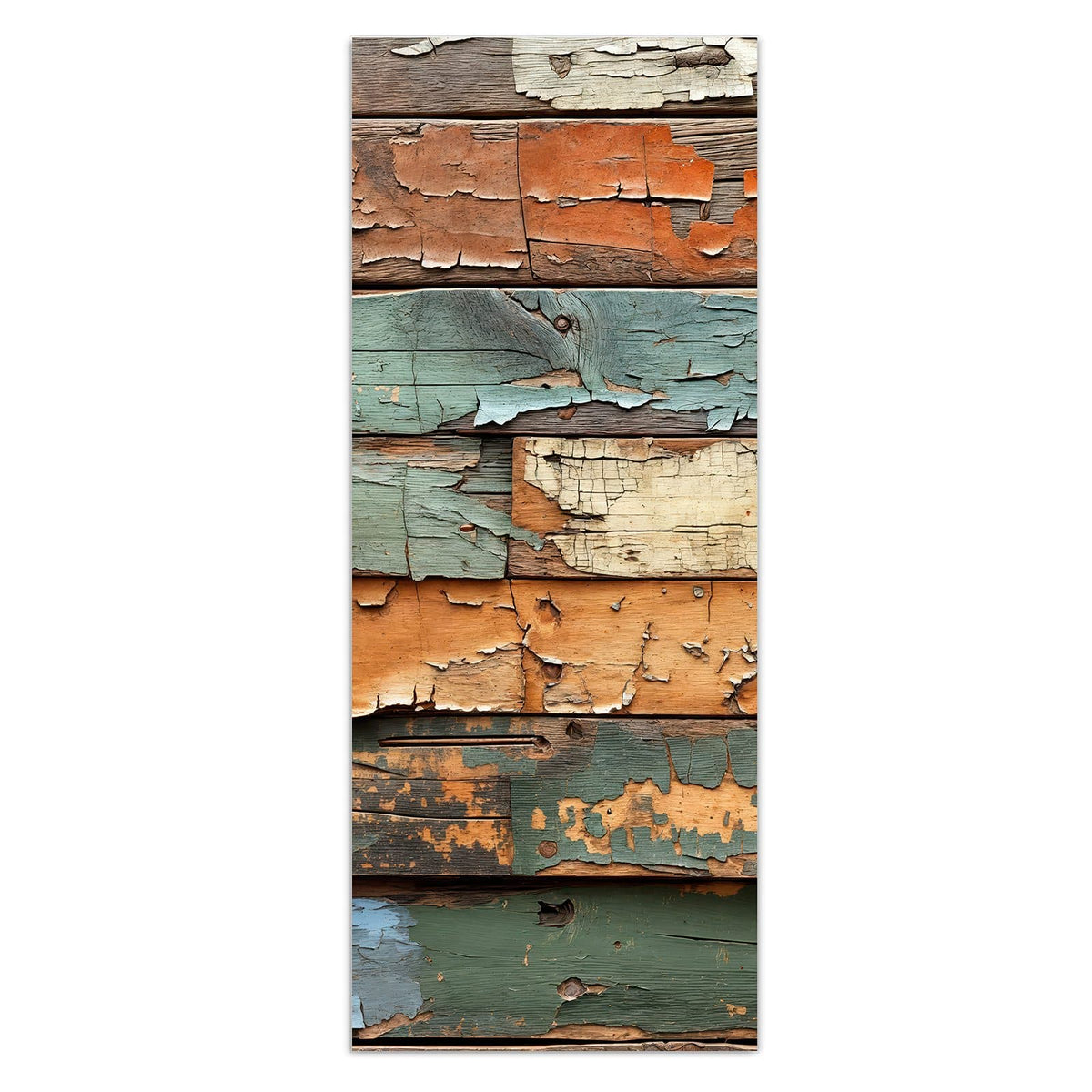 Wandbild - Antike Holzplanken - Hochformat – Verwitterte Planken mit abblätternder Farbe