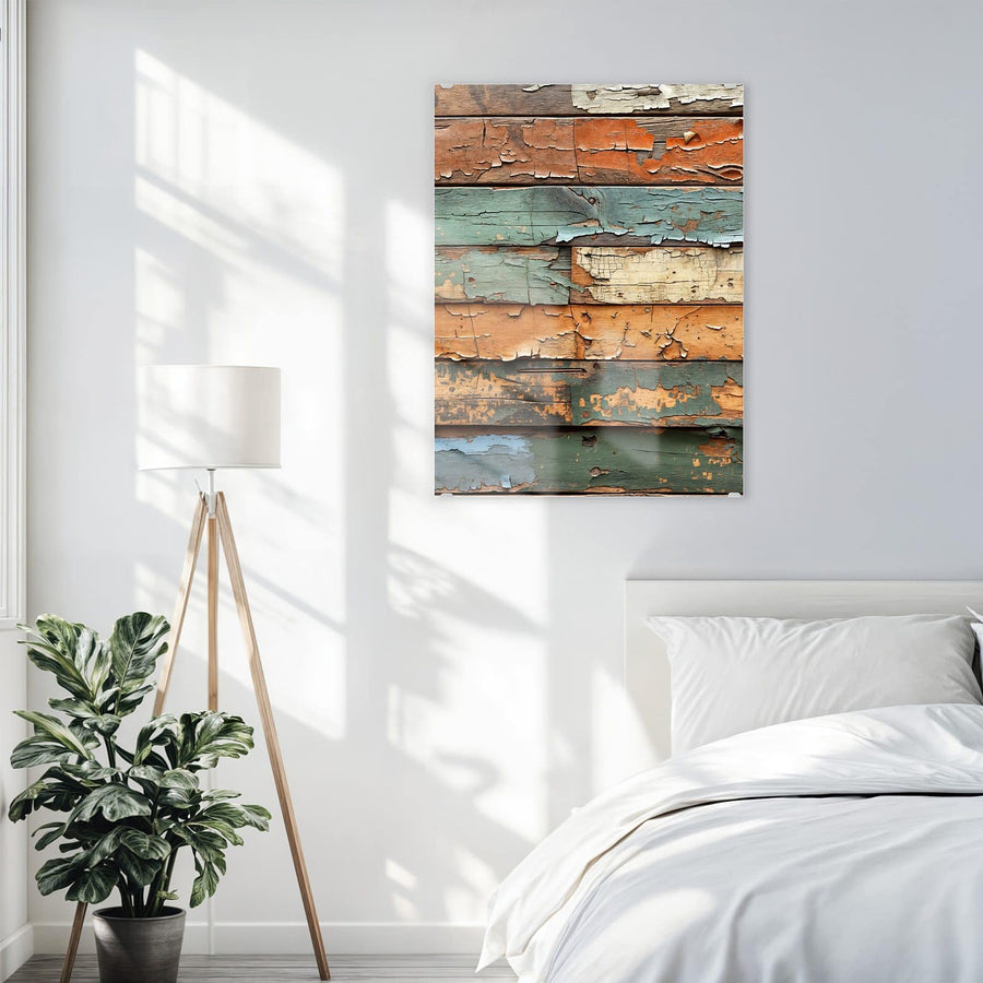 Maße Wandbild - Antike Holzplanken - Hochformat