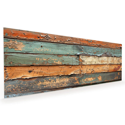 Küchenrückwand mit dem Motiv Antike Holzplanken
