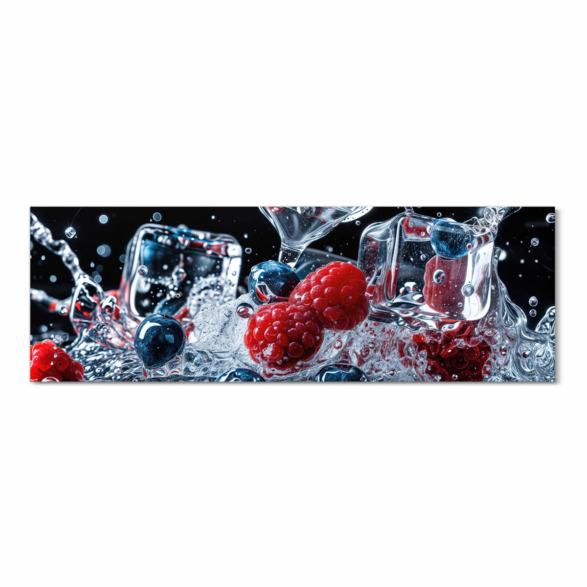 Schmutzabweisender Küchenteppich mit Motiv Beeren Eiswürfel in Frontansicht
