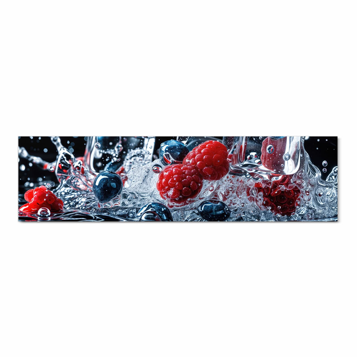 Pflegeleichter Küchenläufer mit Motiv Beeren Eiswürfel in Frontansicht