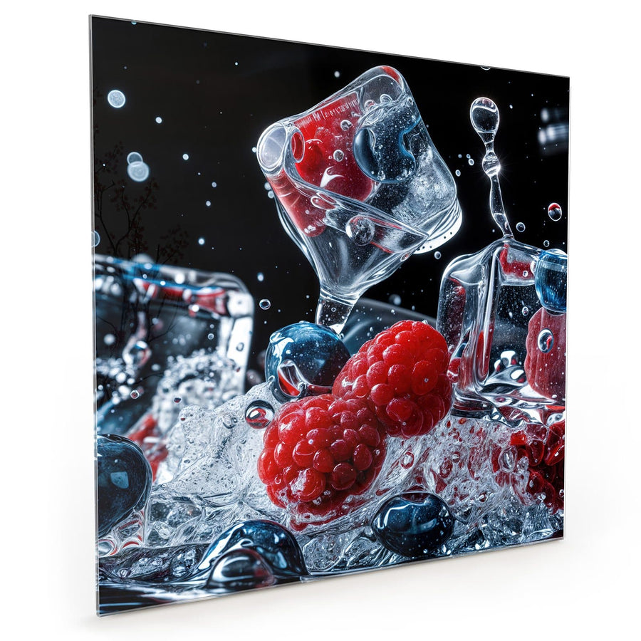 Maße Küchenrückwand Eisgekühlte Beeren aus Glas