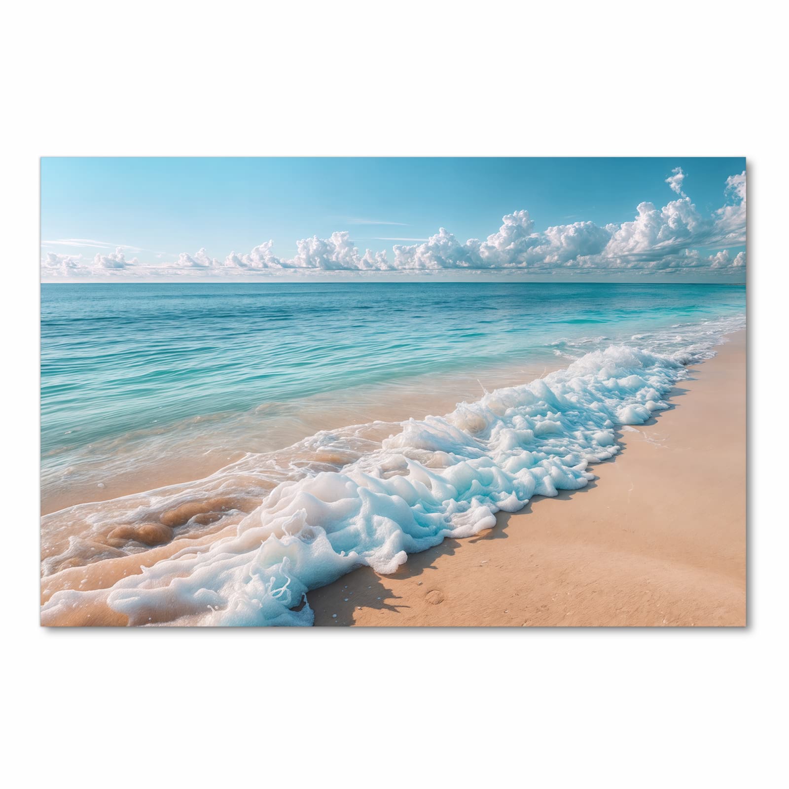 Zeitsparender rutschfester Küchenteppich mit Motiv Strand Surf Wellen in Frontansicht