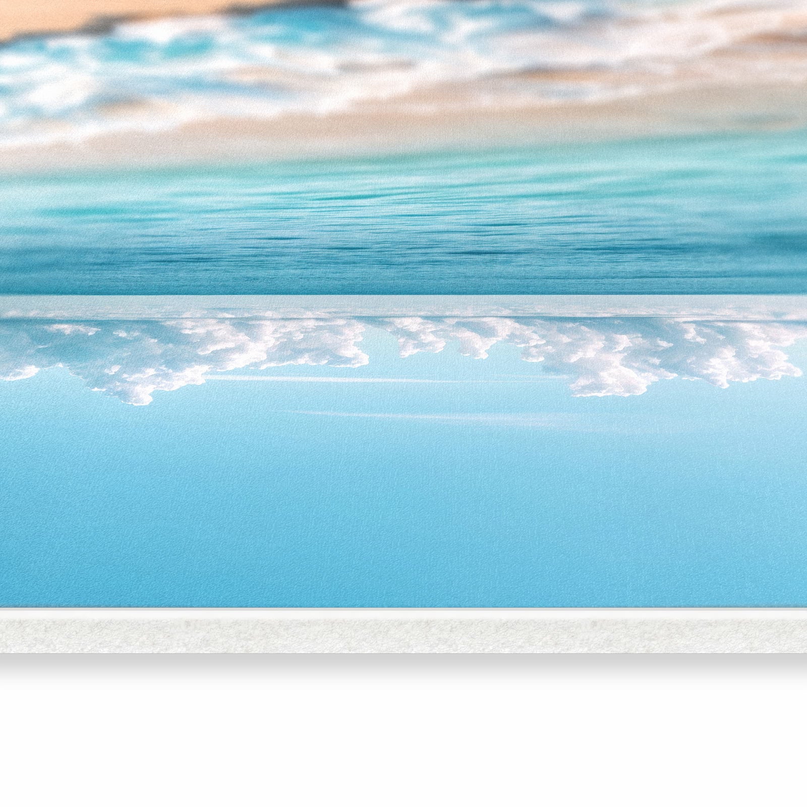 Komfortabler Küchenteppich mit Motiv Strand Surf Wellen in seitlicher Ansicht