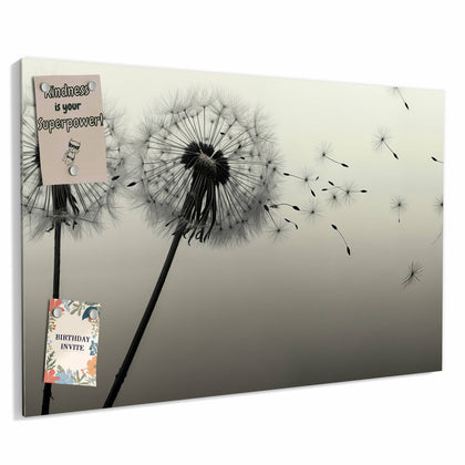Metall Magnettafel mit dem Motiv Pusteblume in Sepia