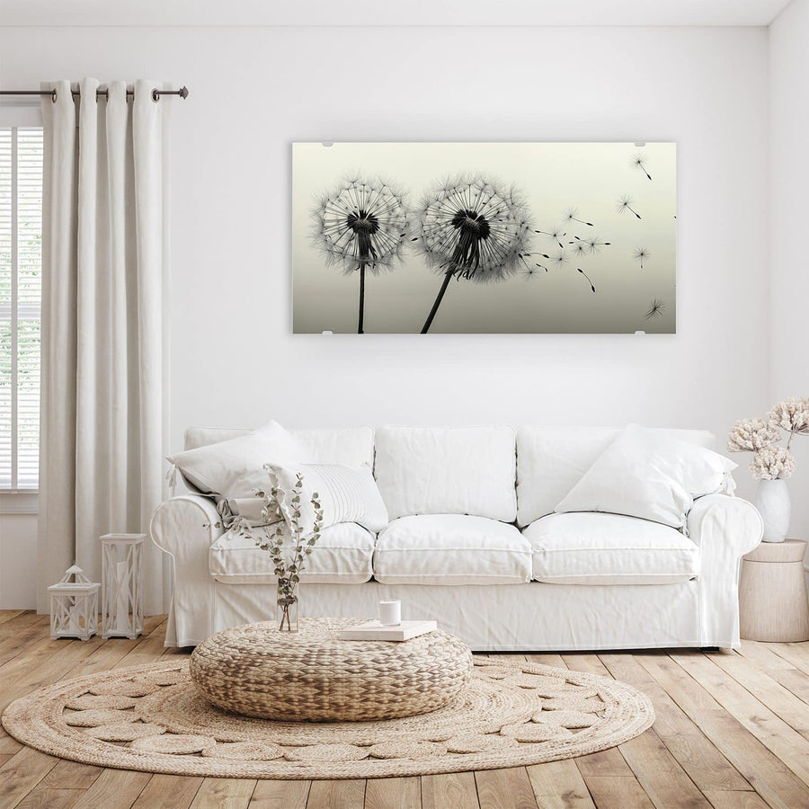 Maße Wandbild - Pusteblume in Sepia - Querformat