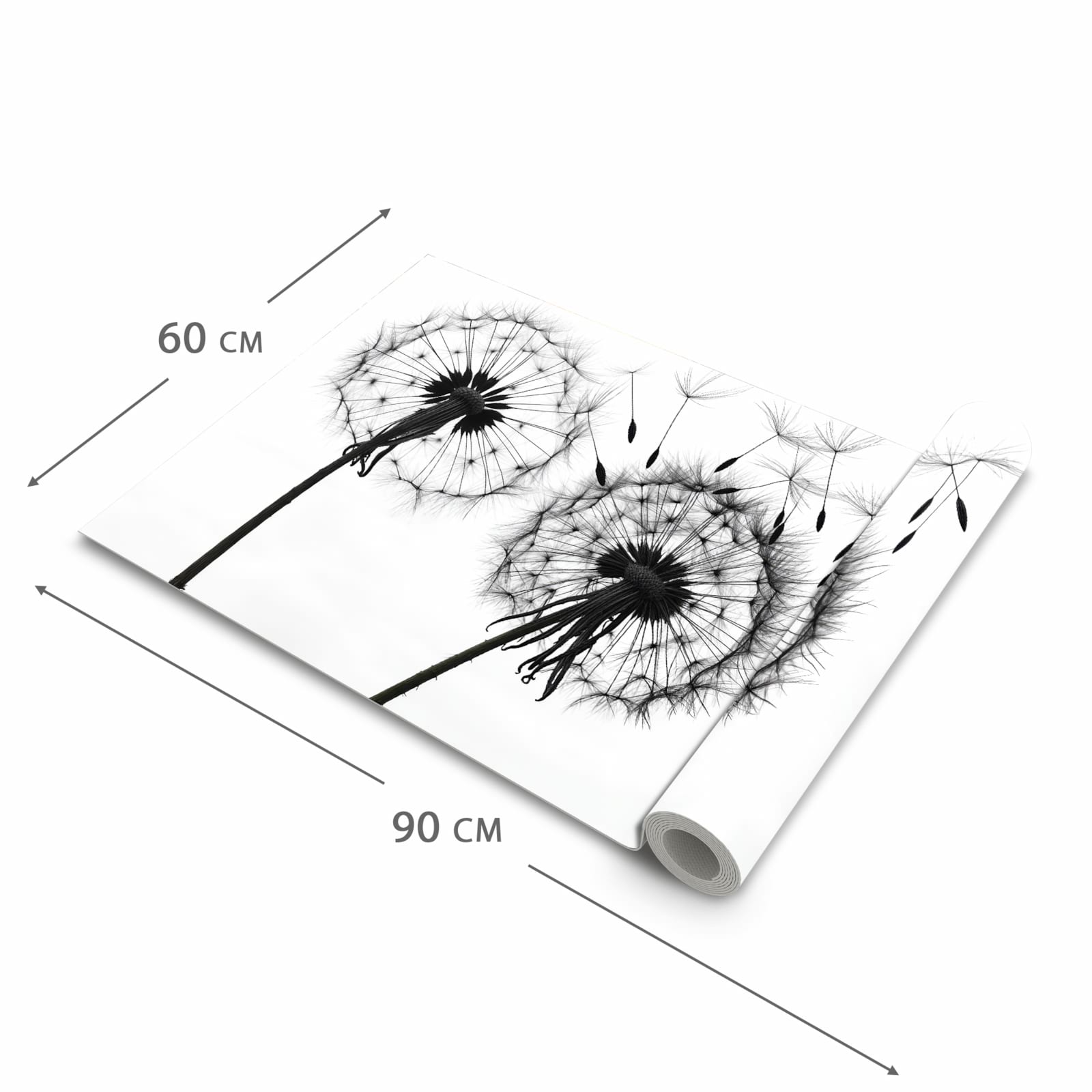 Küchenteppich mit Motiv Pusteblumen in der Grösse 60x90 cm für sichere Aufbewahrung