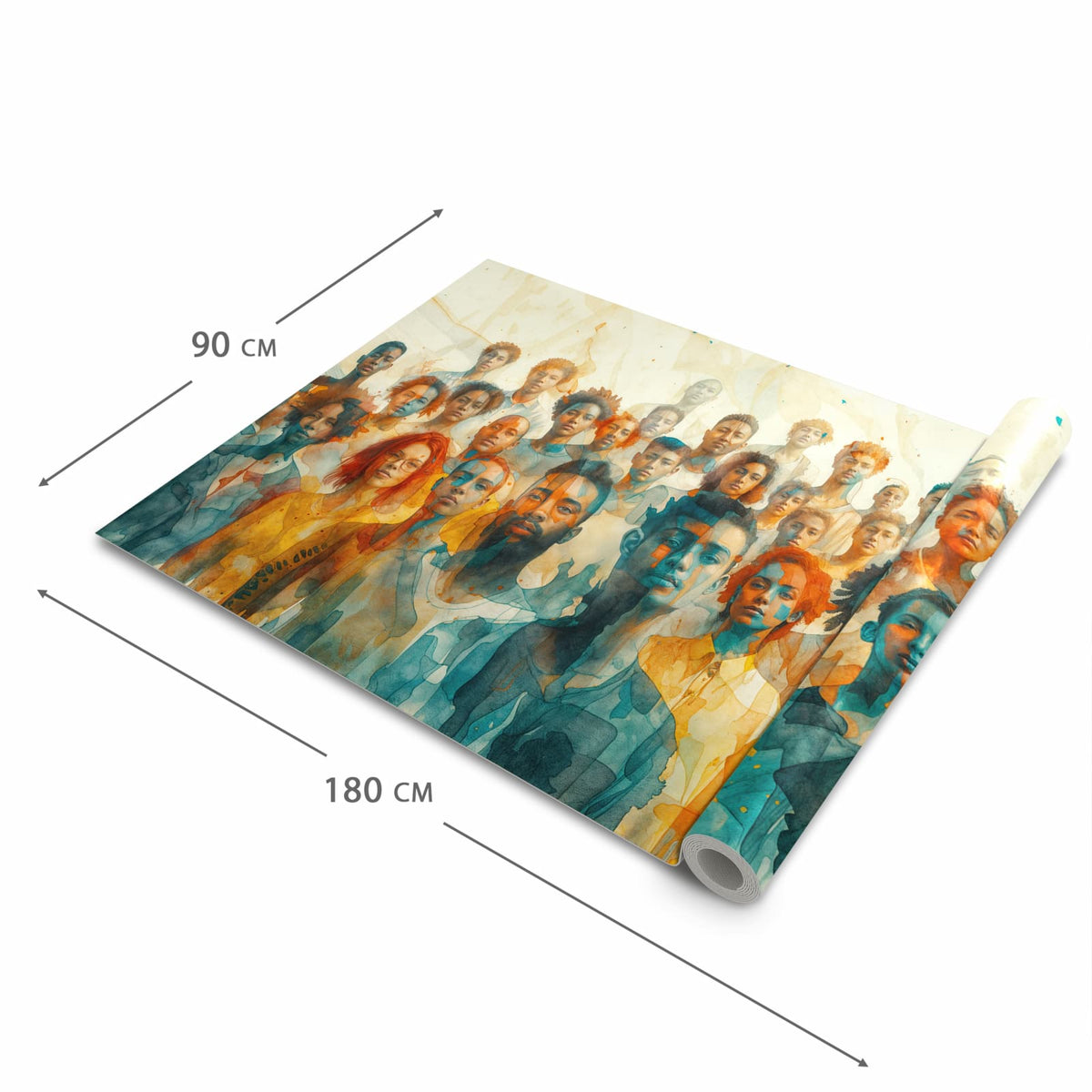 Hygienischer Küchenläufer mit Motiv Gesichtervielfalt in der Grösse 60x150 cm