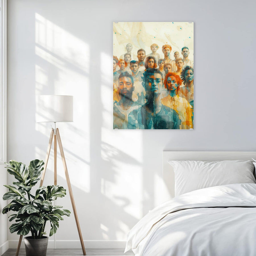 Maße Wandbild - Menschen in Aquarell - Hochformat