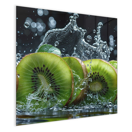 Magnettafel mit dem Motiv Kiwischeiben im Spritzer