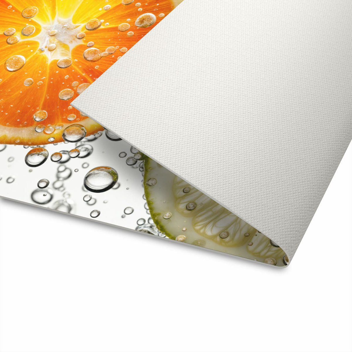 Strapazierfähiger rutschfester Küchenteppich mit Motiv Frucht Spritzer in Unterseite
