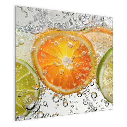 Magnettafel mit dem Motiv Zitrusscheiben im Wasser