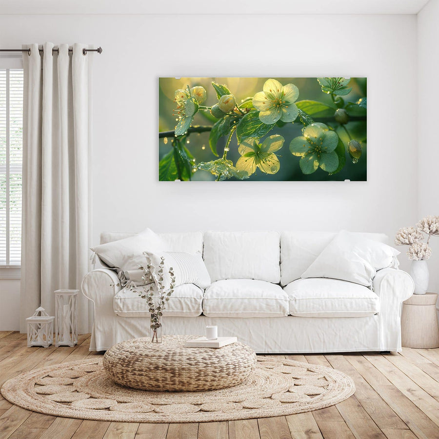 Maße Wandbild - Blüten mit Morgentau - Querformat