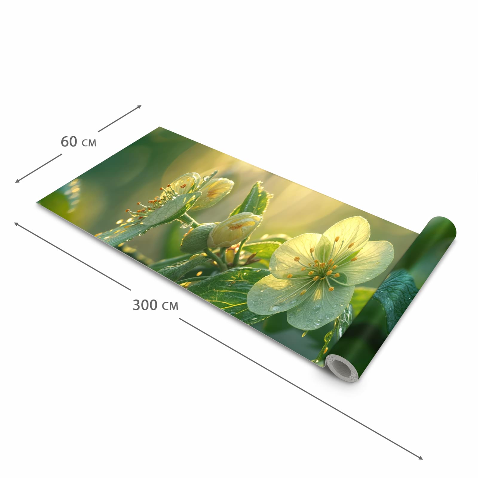 Küchenläufer für Eingangsbereich mit Motiv Blühende Knospen in der Größe 60x270 cm - angenehme Haptik