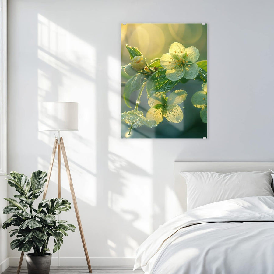 Maße Wandbild - Blüten mit Morgentau - Hochformat