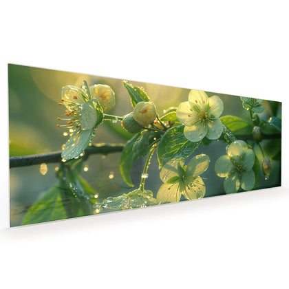 Küchenrückwand mit dem Motiv Blüten mit Morgentau