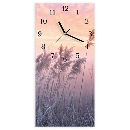 Wanduhr mit dem Motiv Schilf im Morgenrot