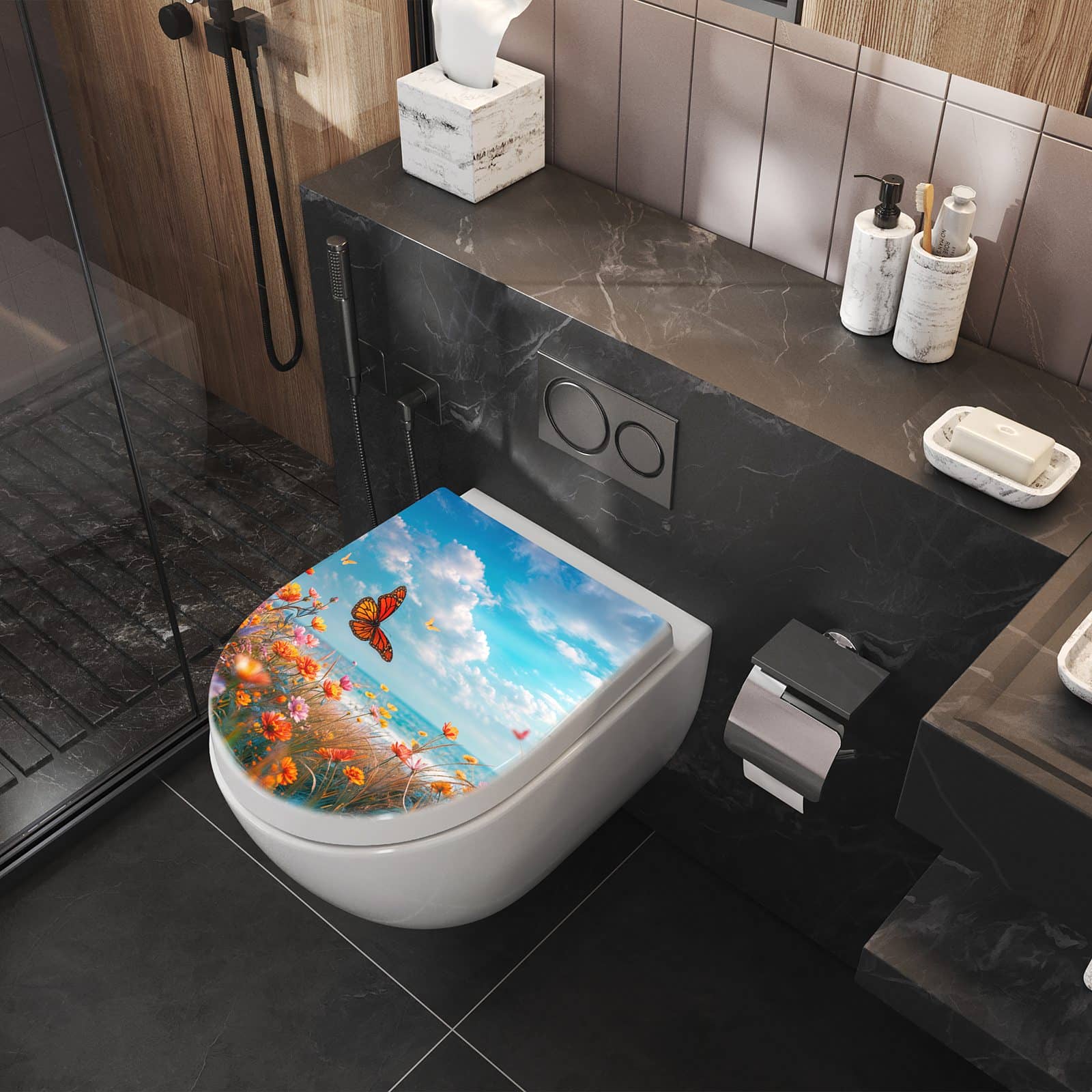 WC-Sitz mit Absenkautomatik Sommerblumenwiese