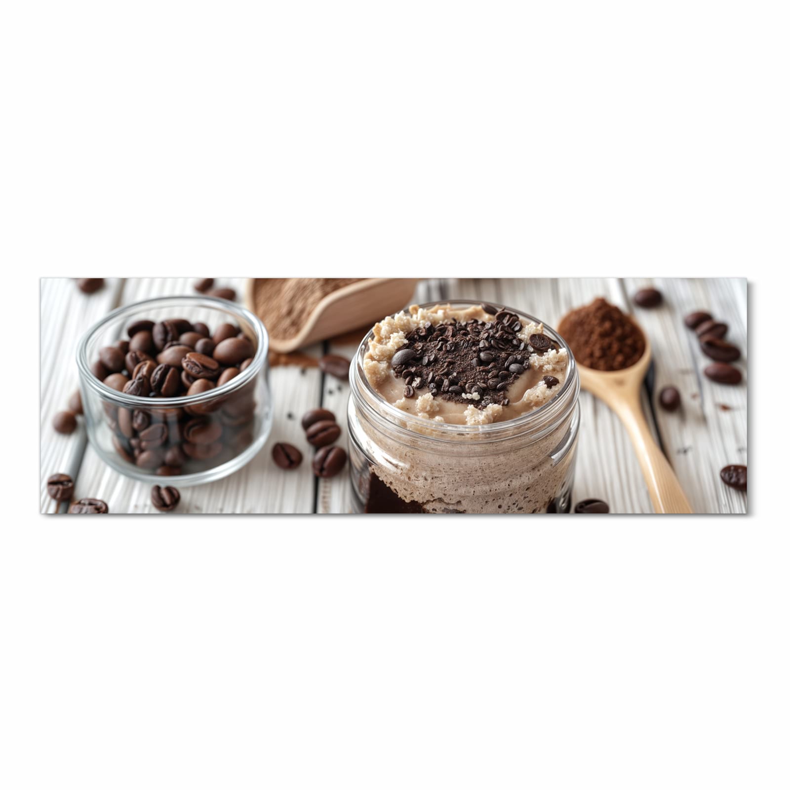 Strapazierfähiger Läufer für Eingangsbereich mit Motiv Kaffeedessert Glas in Frontansicht