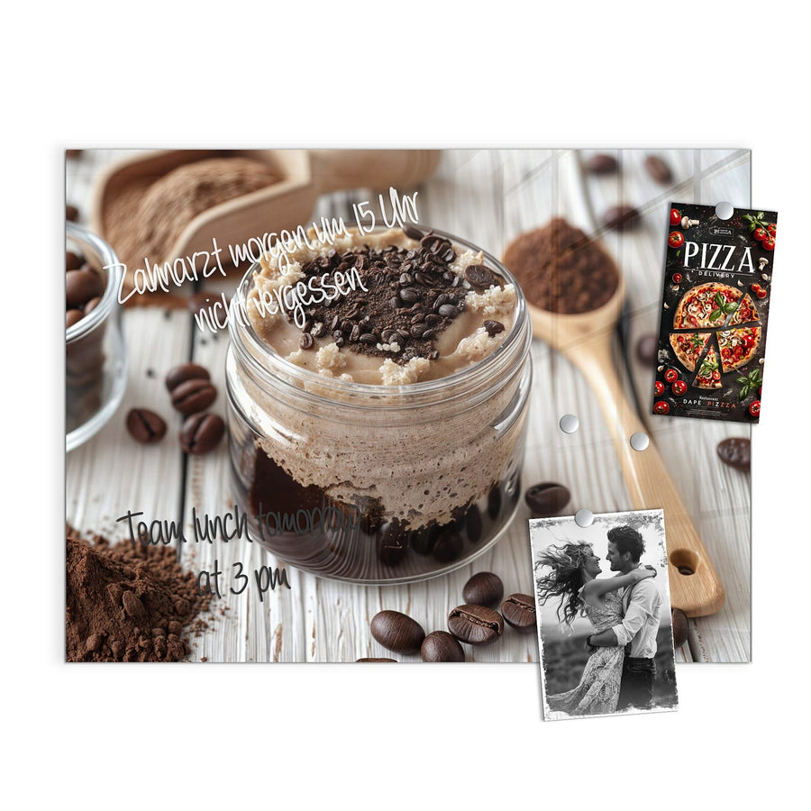 Maße Magnettafel - Kaffeedessert im Glas