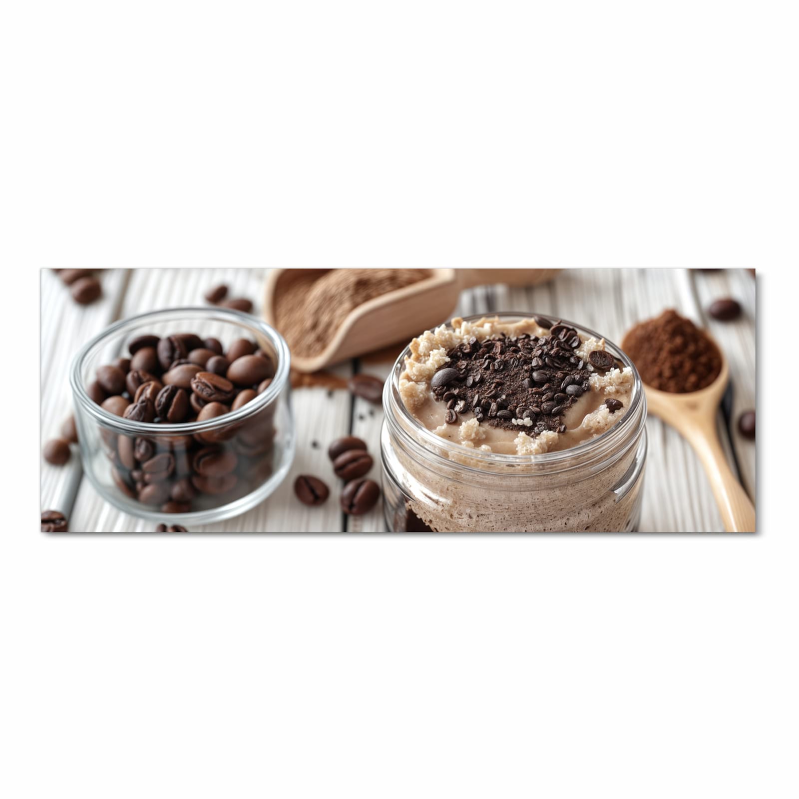 Farbbeständiger Bodenläufer mit Motiv Kaffeedessert Glas in Frontansicht