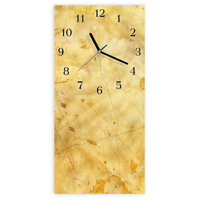 Wanduhr Marmorierte Oberfläche aus Glas – Hochformat 30 × 60 cm mit Ziffernblatt Klassisch