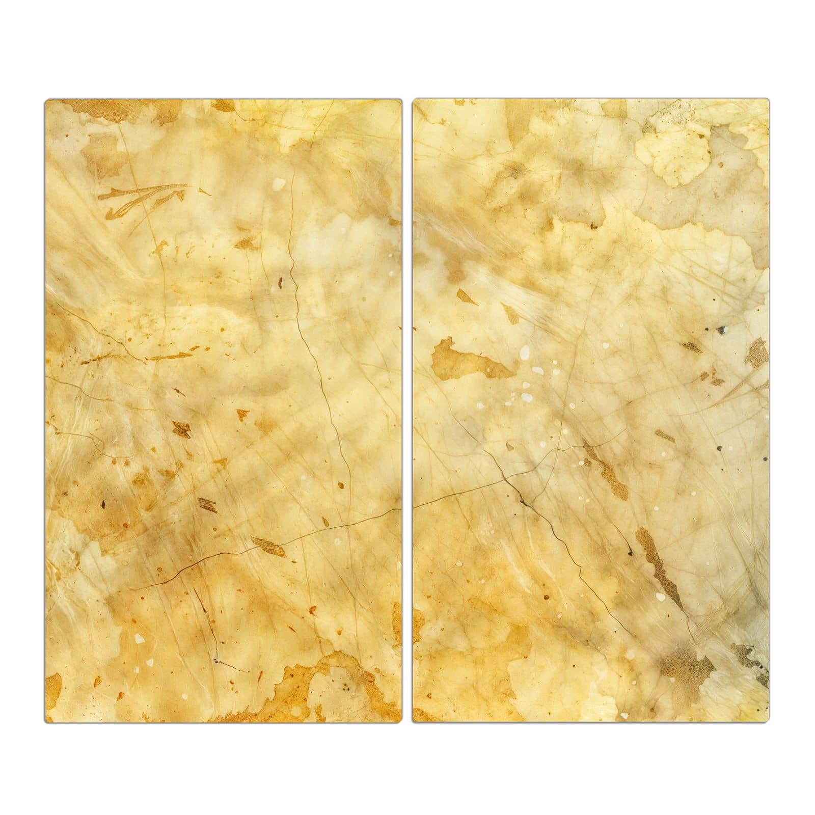 2-teilige Abdeckplatten Ceranfeld mit Marmorierte Oberfläche-Motiv in der Frontansicht #grösse_2-Teilig (60x52cm)