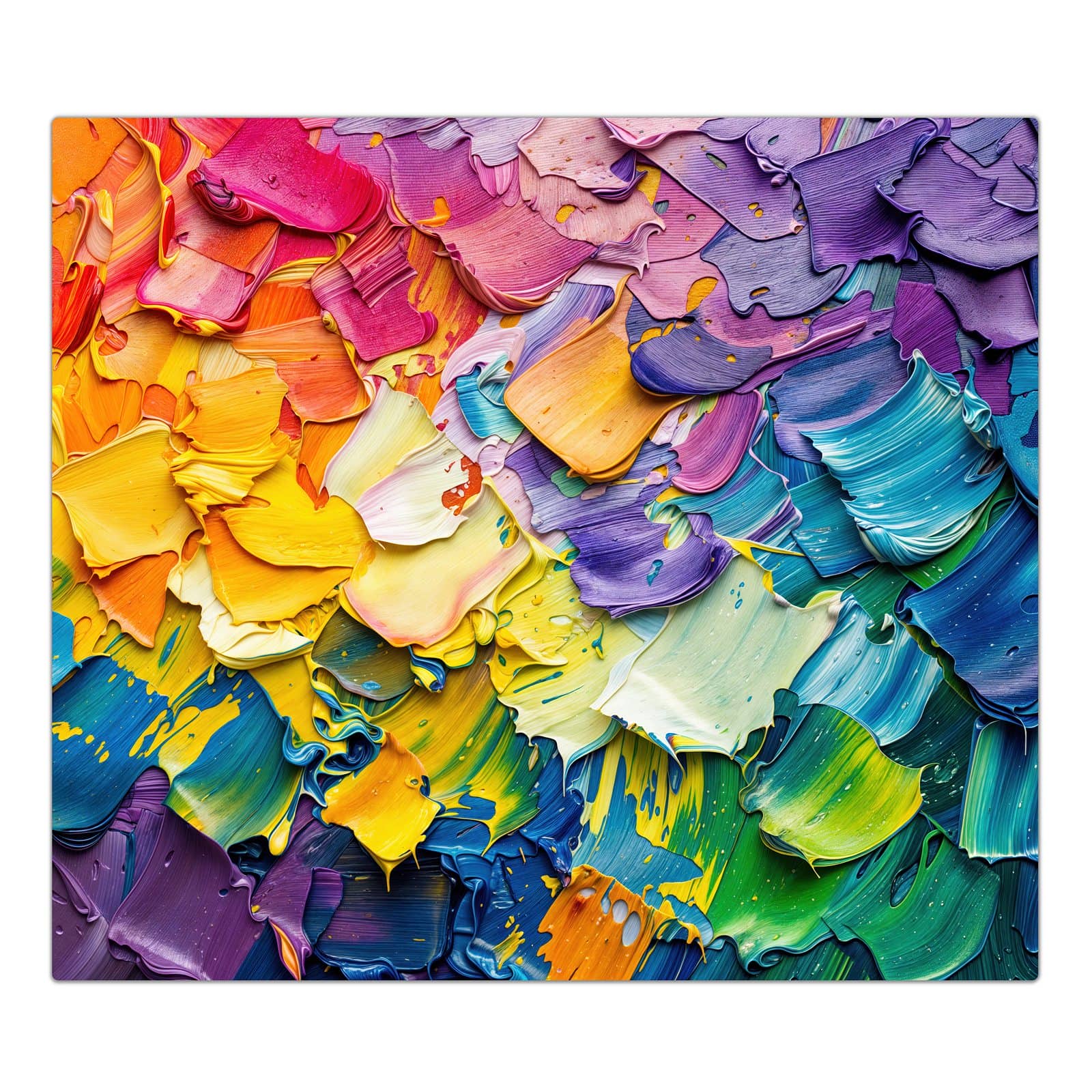 1-teilige Abdeckplatte für Ceranfeld mit Farbenfrohe Pinselstriche-Motiv in der Frontansicht #grösse_1-Teilig (60x52cm)