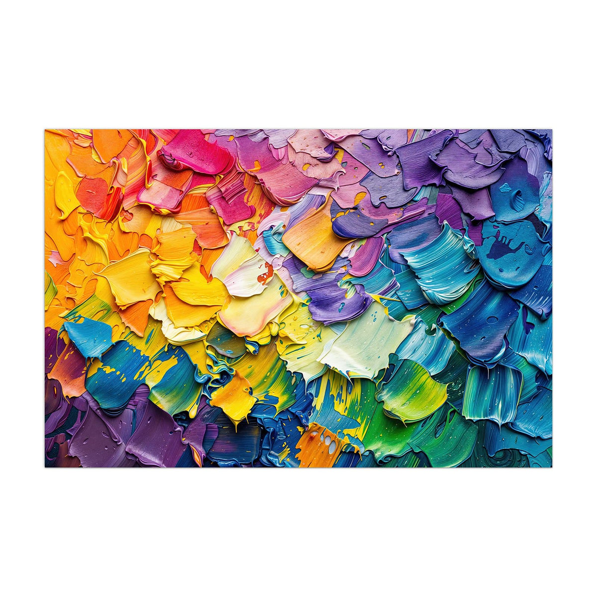 Küchenrückwand aus Glas Regenbogenfarben im Hochformat, Motiv bildfüllend von vorn