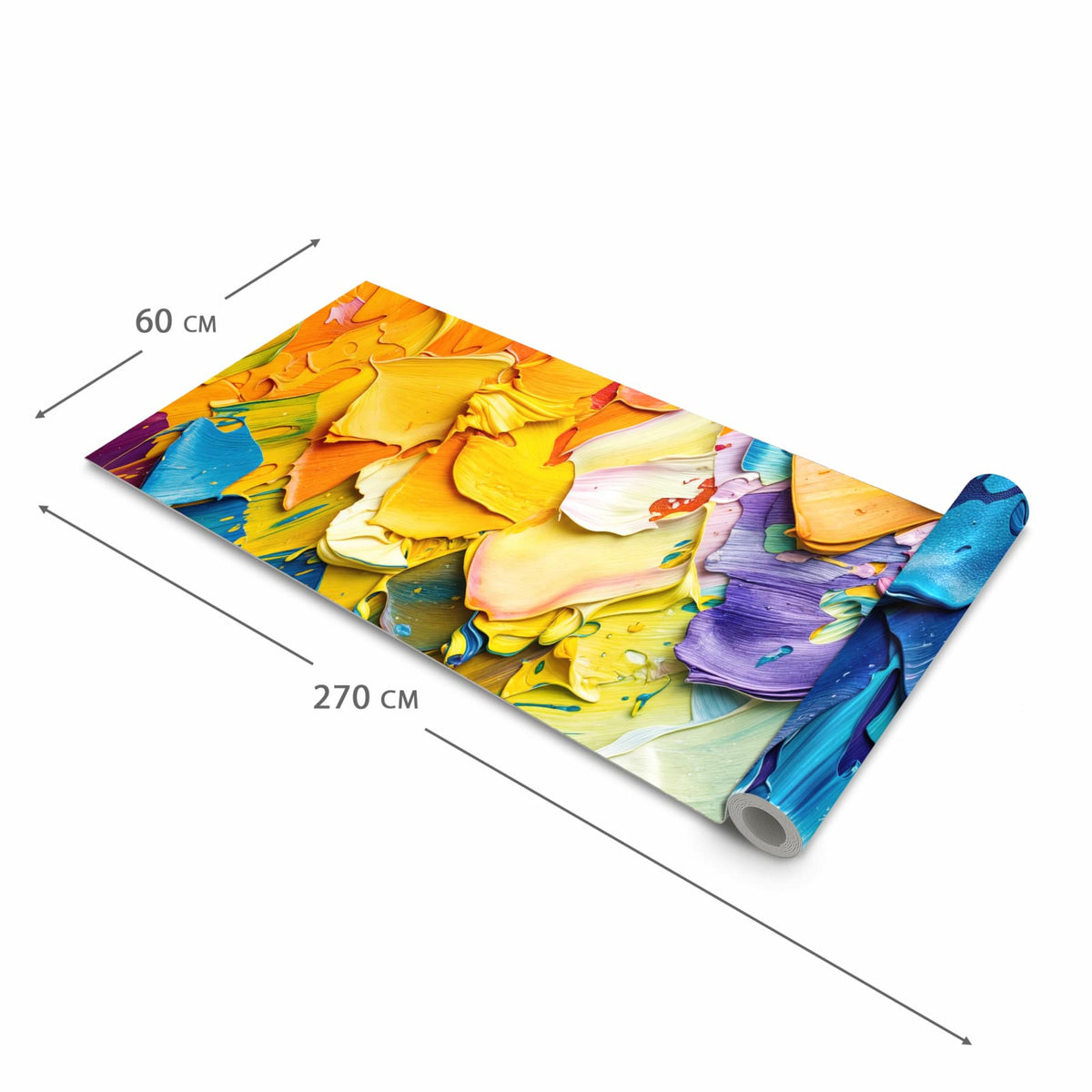 Schmutzabweisender waschbarer Küchenteppich mit Motiv Farbenfrohe Pinselstriche in der Grösse 60x150 cm