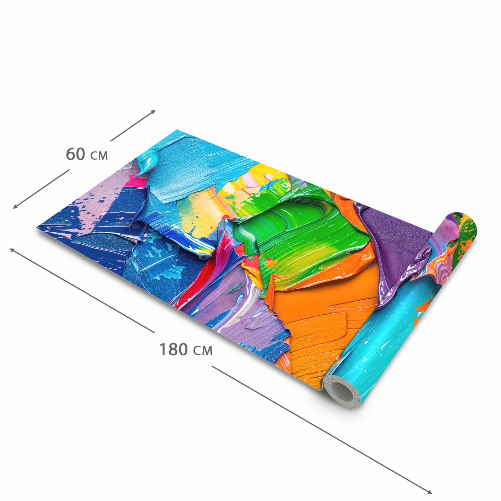 Rutschfester Läufer für Flur mit Motiv Farbsymphonie in der Grösse 60x150 cm