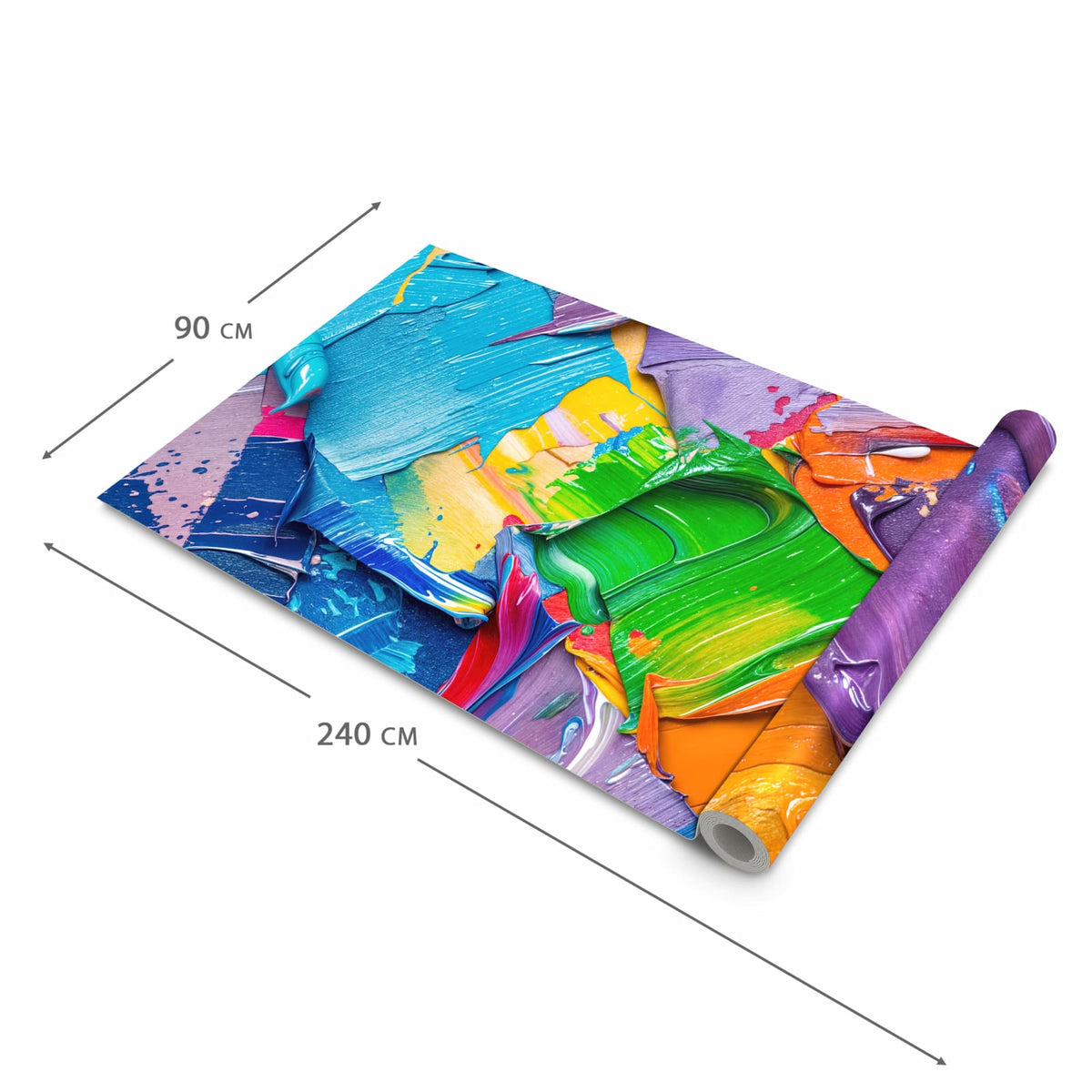 Abriebfester Küchenteppich mit Motiv Farbsymphonie in der Grösse 60x150 cm