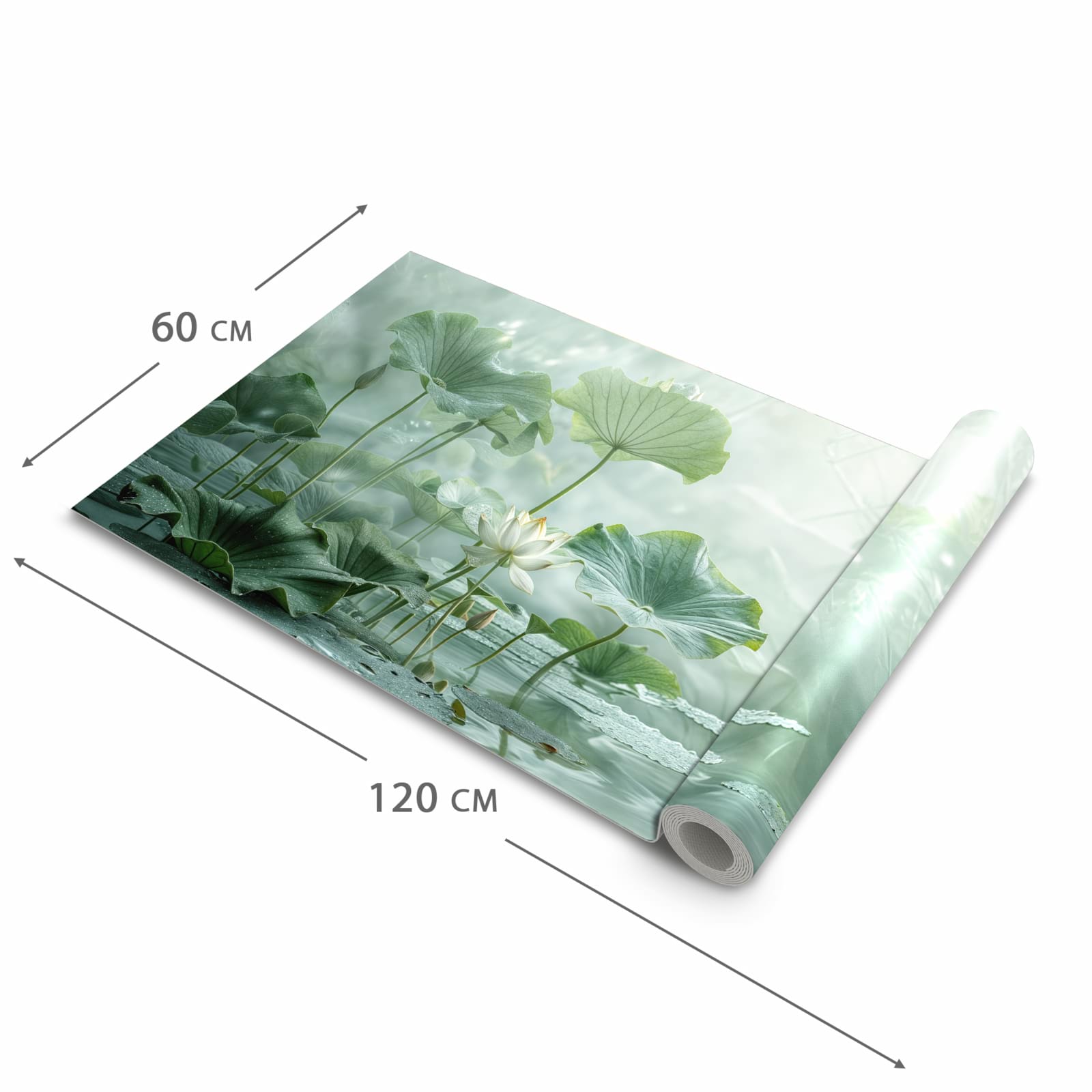 UV-beständiger Küchenteppich mit Motiv Lotusteich in der Grösse 60x150 cm