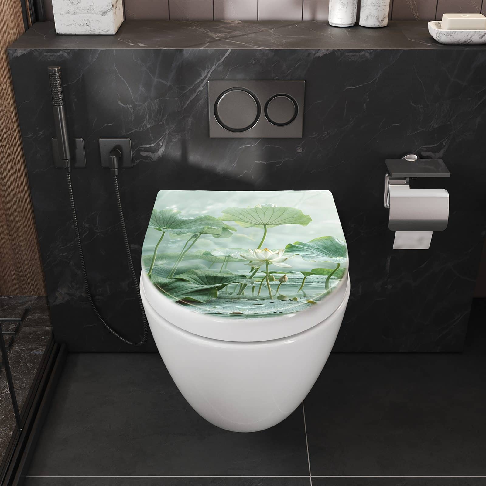 WC-Sitz mit Absenkautomatik Lotusteich