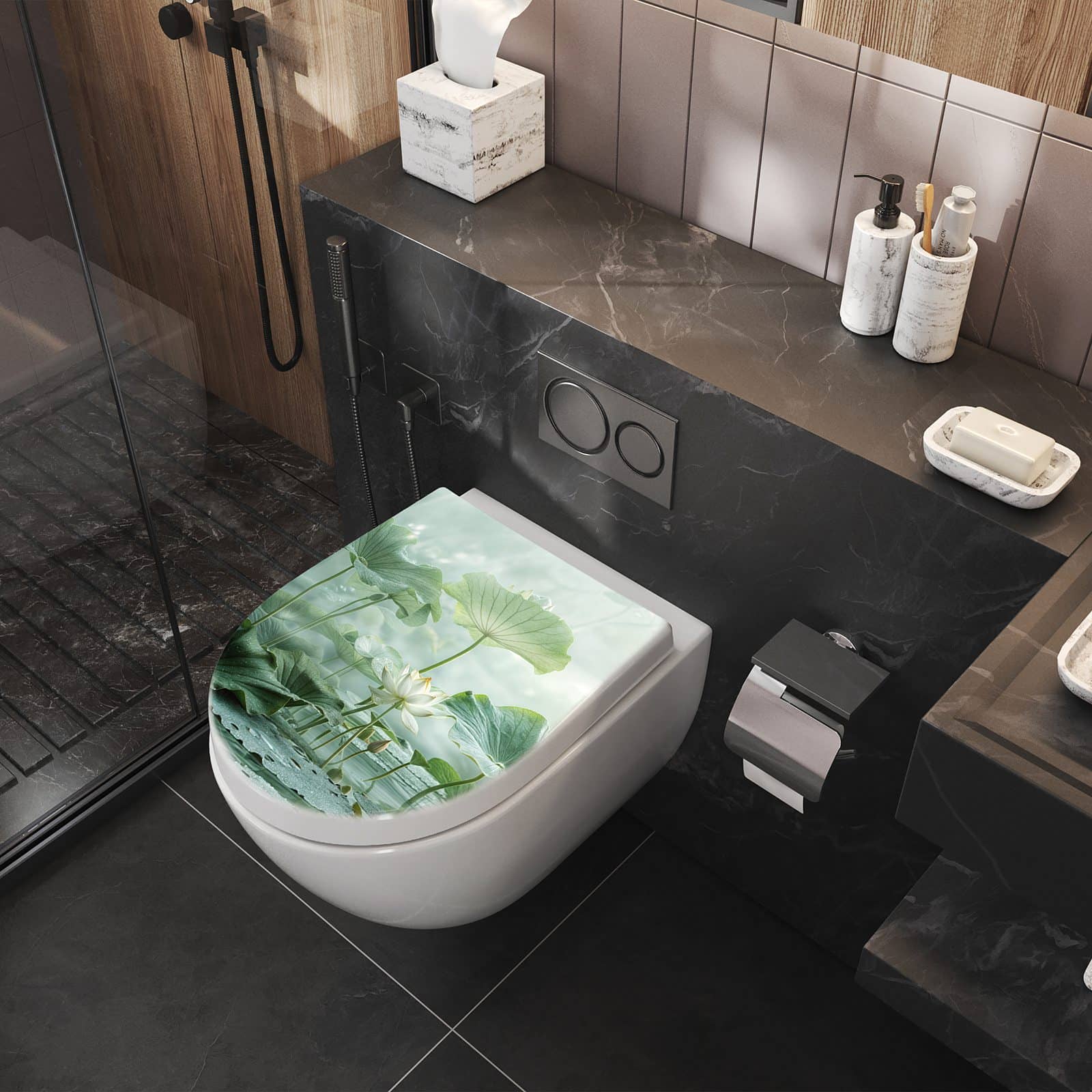 WC-Sitz mit Absenkautomatik Lotusteich