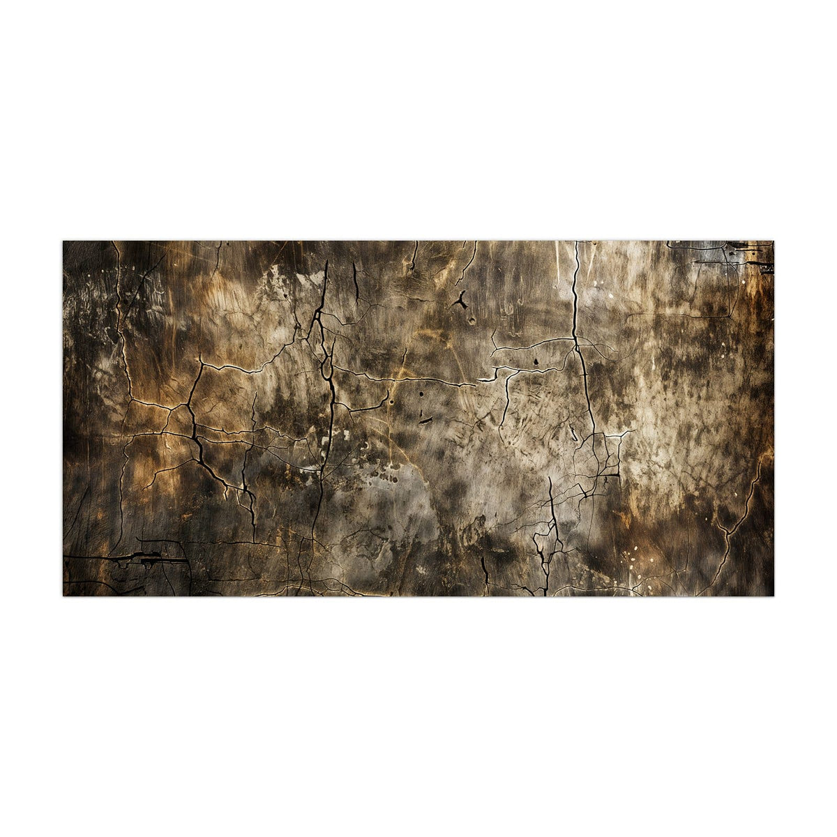 Küchenrückwand aus Glas Rissige Erdtöne im Hochformat, Motiv bildfüllend von vorn