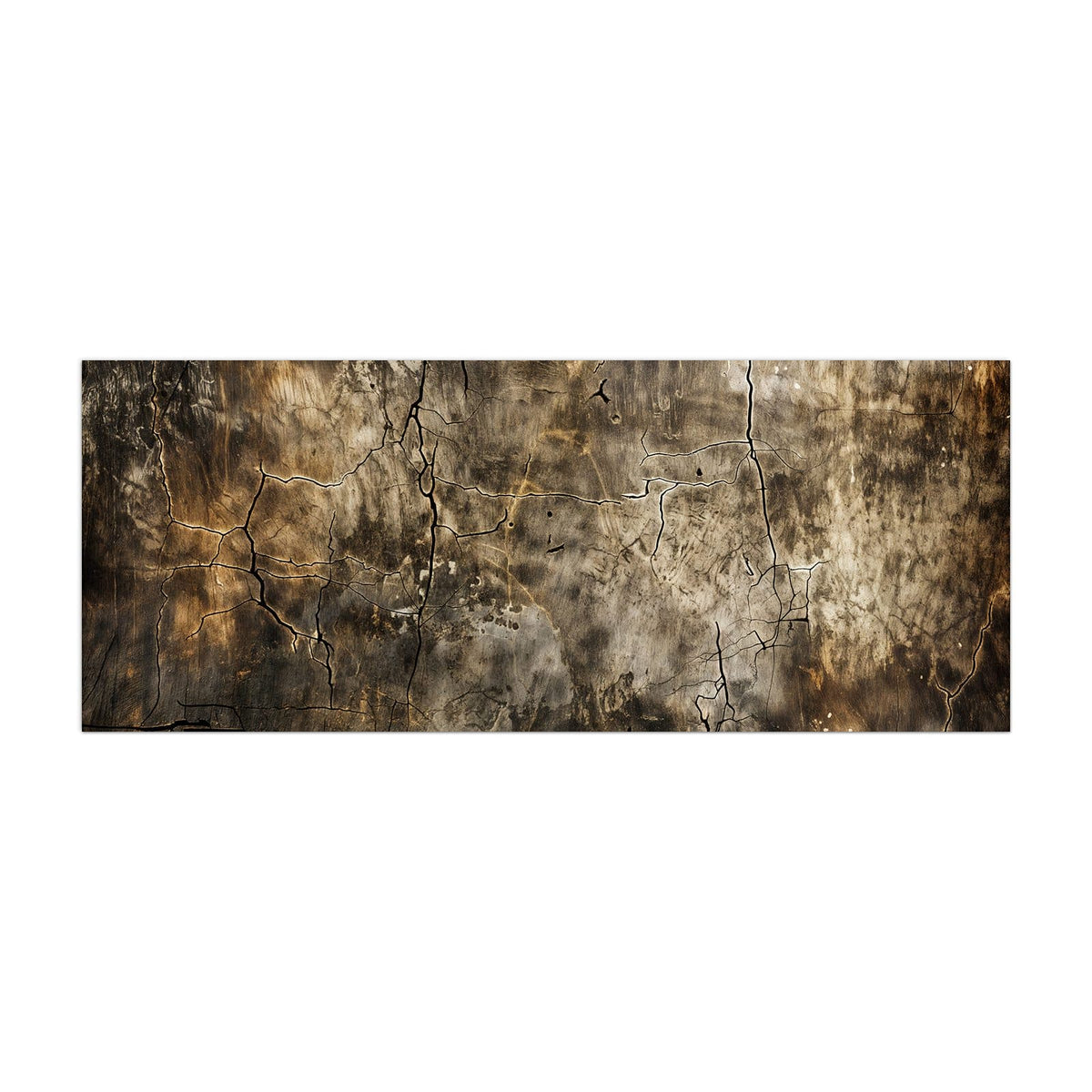 Küchenrückwand aus Glas Rissige Erdtöne im Hochformat, Motiv bildfüllend von vorn